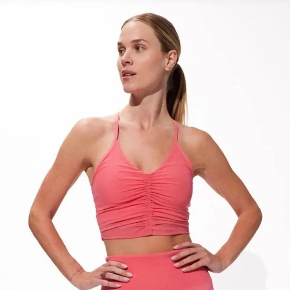 NWT New EleVen Venus Williams Pink Fushia Rebel Midi Ruched Racerback Tank Small